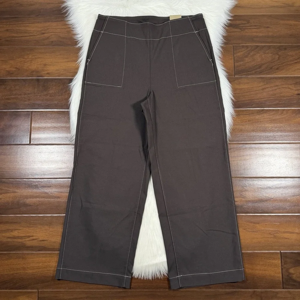 Chico's Women's Size 1.5 US 10 R Brown Perfect Stretch Wide Leg Ankle Pants